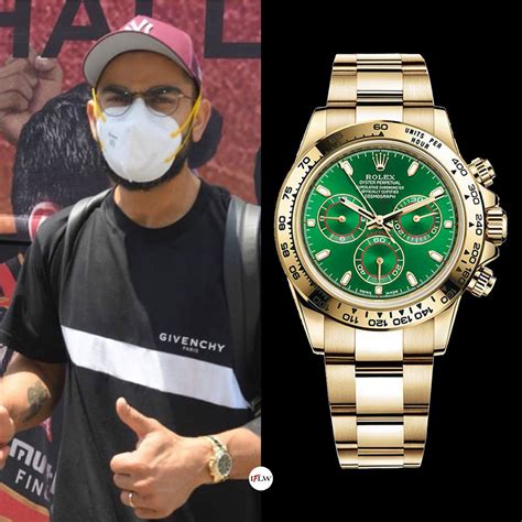 rolex daytona virat kohli|Virat Kohli green dial.